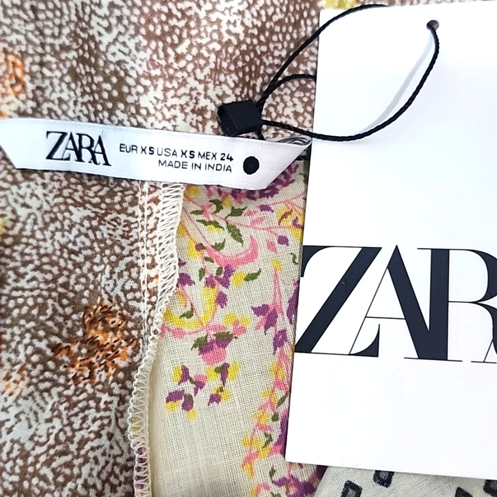 Zara Patchwork Cotton Women's Pants. XS - Picture 10 of 14